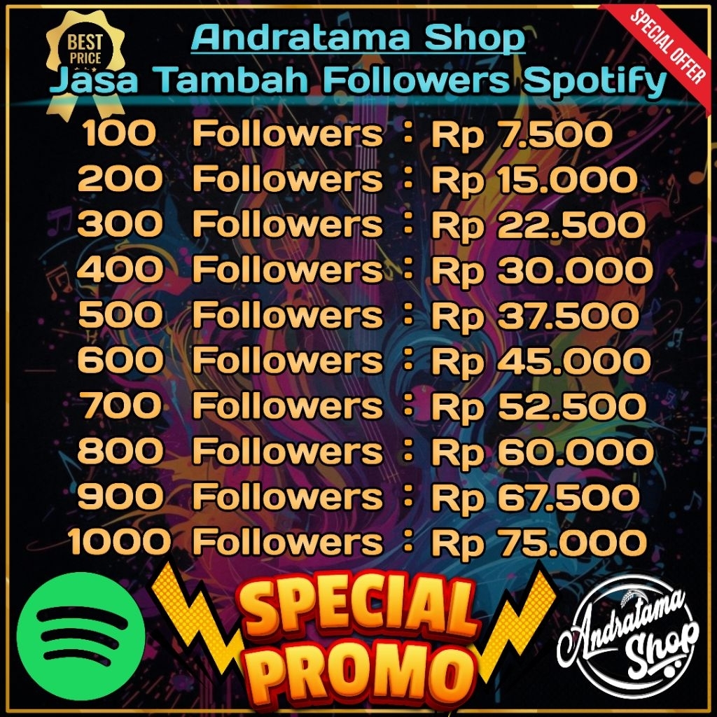100 FOLLOWERS SPOTIFY | JASA TAMBAH FOLLOWERS SPOTIFY