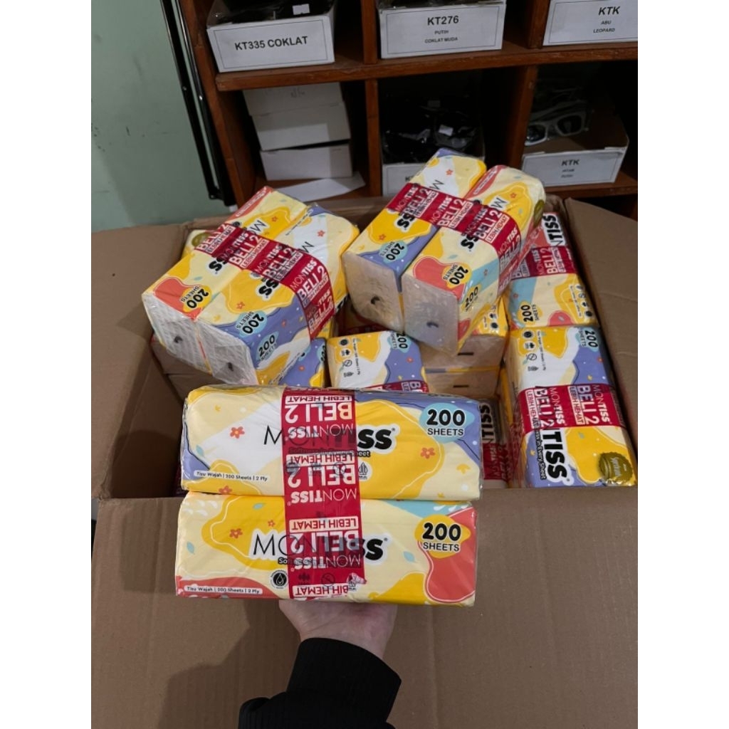 Tisu Montiss Bundling karton isi 30 bundle/60 box tissue
