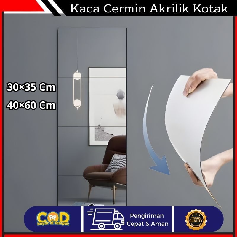 Cermin Stiker Tempel Dinding Acrylic Mirror Bathroom Stiker Kaca Cermin dinding Cermin dinding Aesth