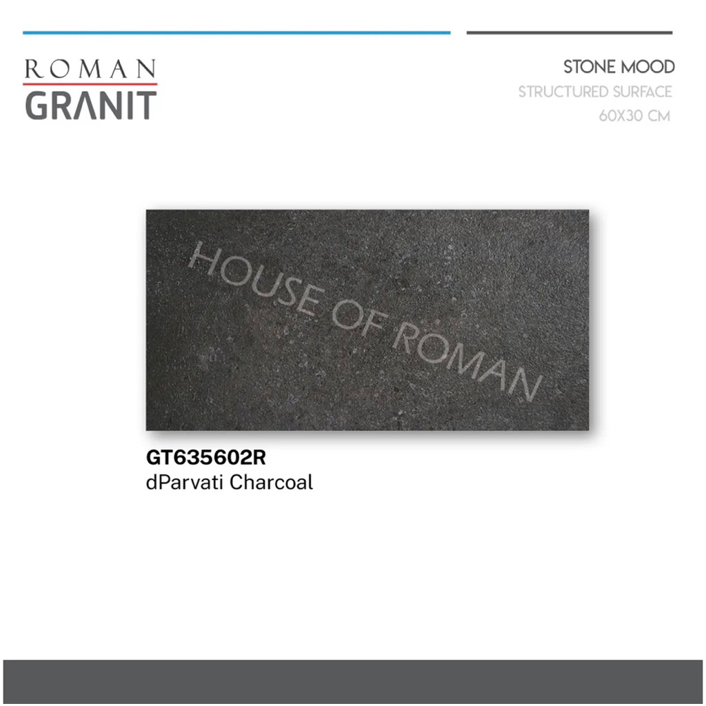 Roman Granit 30x60 dParvati Charcoal/Granit Carport Batu Andesit/Roman dParvati Grigio/Keramik Teras