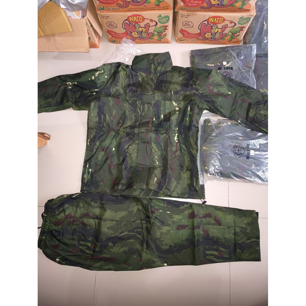 Jas Hujan semi jaket loreng habema jatah Rajawali