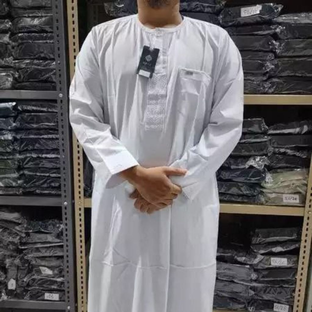 Gamis Jubah Oblong Sollu Putih