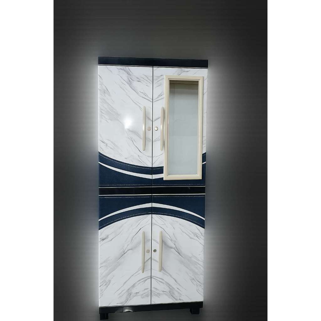 HSR Furniiture - Lemari Plastik 4 Pintu, Lemari Susun, Lemari Karakter, Lemari plastik dengan kaca