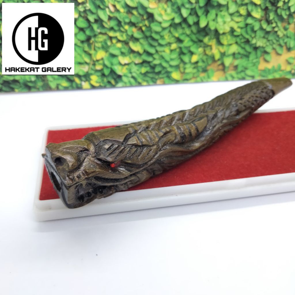 Cangklong once pipa kayu kalimosodo ukir naga C36