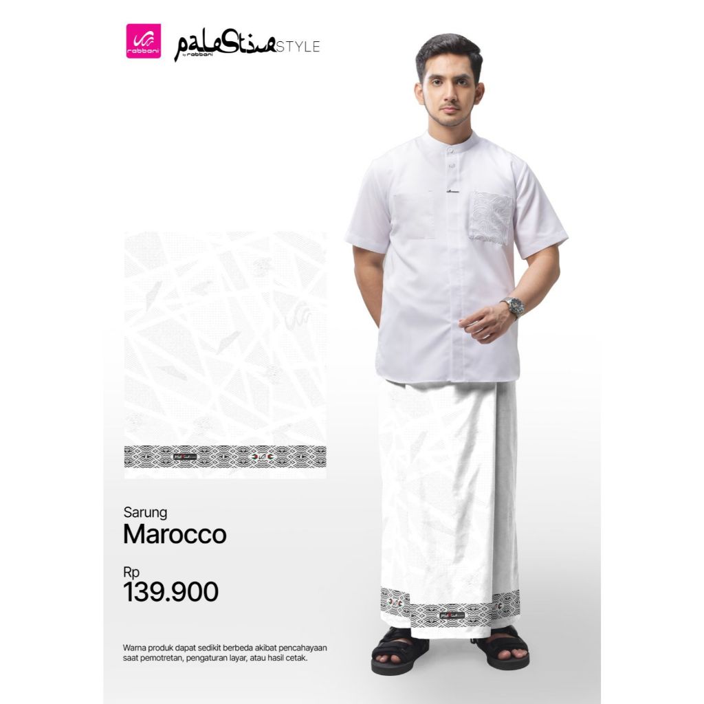 SARUNG PALESTINE ORIGINAL RABBANI SARUNG MAROCO ZAYED RETINA SERIES PUTIH