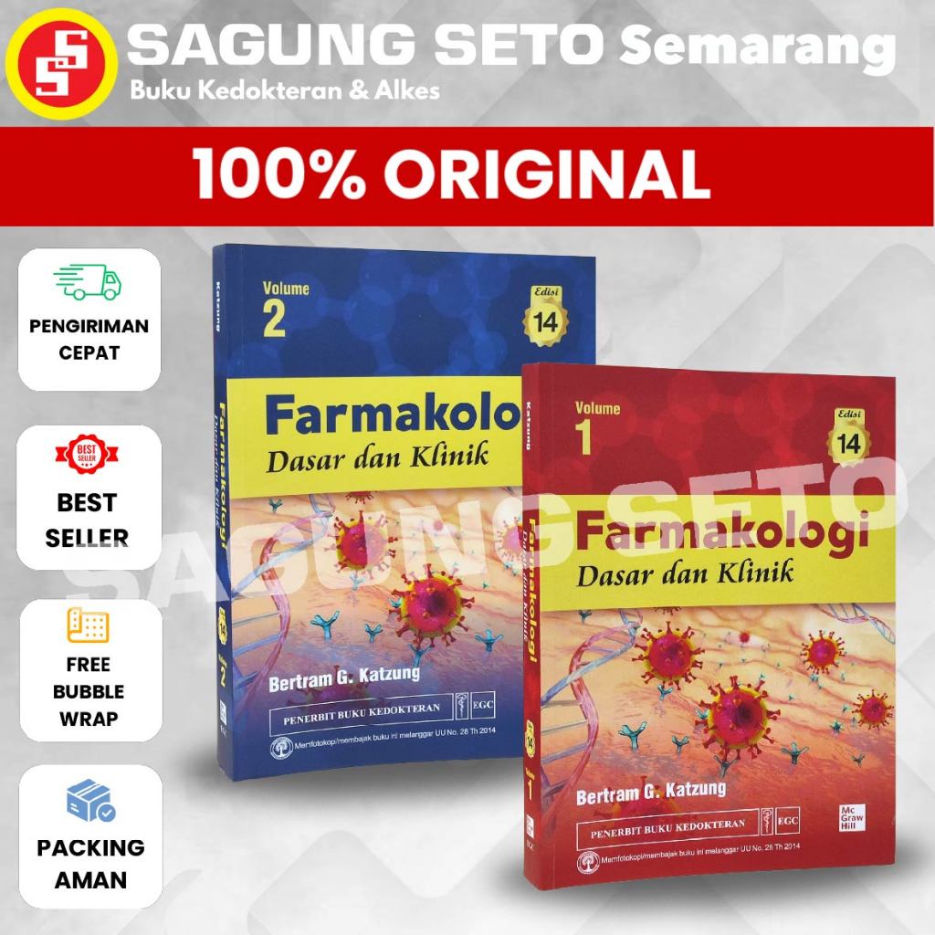 BUKU FARMAKOLOGI DASAR DAN KLINIK EDISI 14 SET (2 BUKU) - KATZUNG