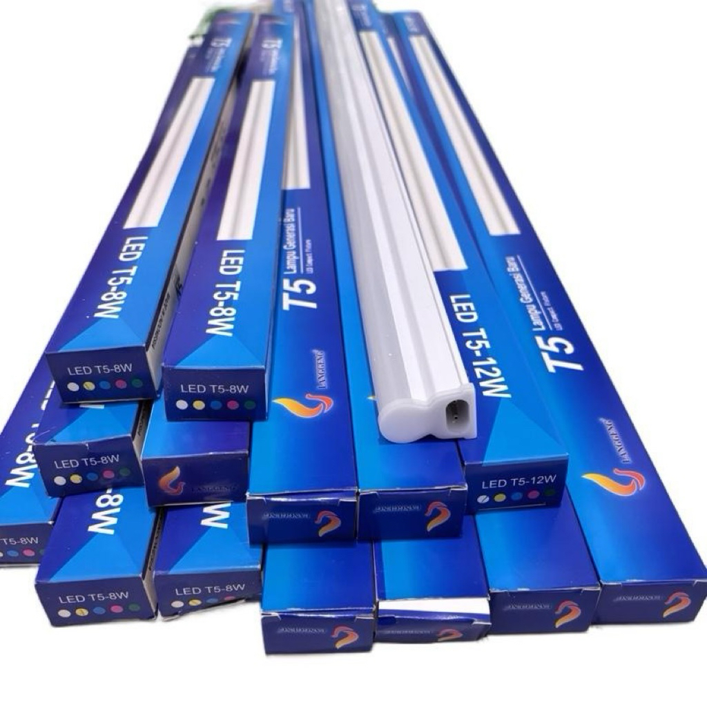 Led T5 Lampu TL Led Panjang 30cm 60cm 90cm dan 120cm Cahaya Putih dan Kuning