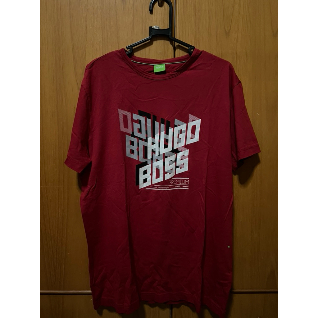 [PRELOVED] Hugo Boss Red T-Shirt Men Tee Kaos Laki Original