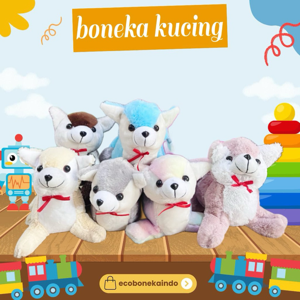 Boneka kucing mini obral lucu boneka karakter kucing cat korea mini lucu duduk tegak berdiri ecobone