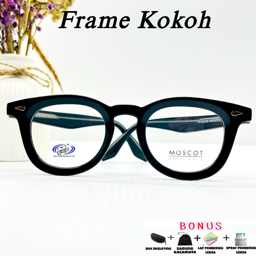 KACAMATA ANTI RADIASI FRAME BULAT LENSA NORMAL PHOTOCRHOMIC BLUECROMIC BLUERAY