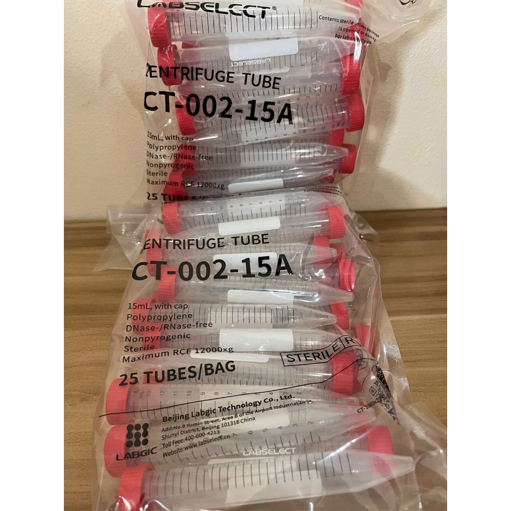 Centrifuge tubes/falcon tubes 15ml, sterile 25/Bag
