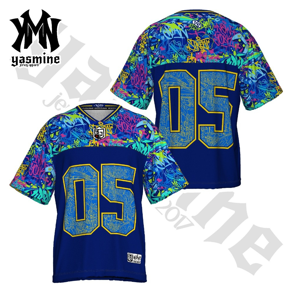 YASMINE Kaos Jersey Streetwear Number Series Oversize / Vintage / Retro / Street Art / Unisex
