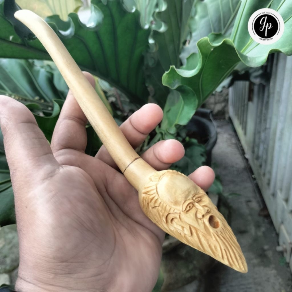 once pipa varian model unik dan antik ukir pak tua / ukir orang tua kayu kemuning