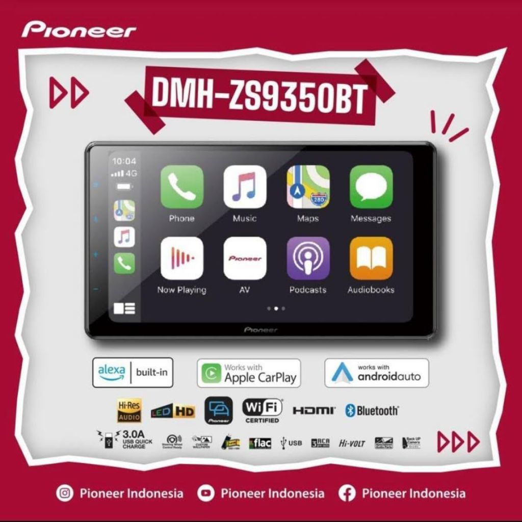 Head Unit  9 Inch Pioneer DMH-ZS9350BT – Wireless CarPlay & Android Auto