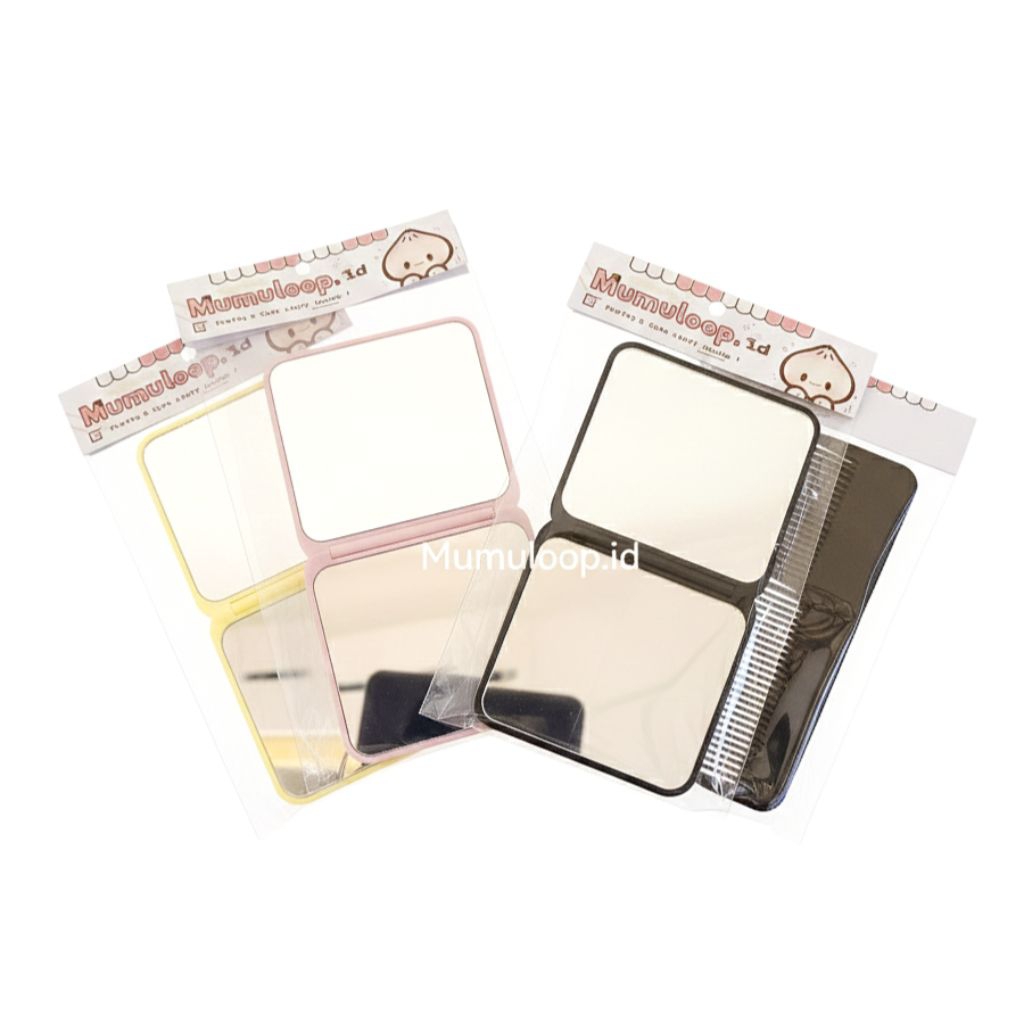 Cermin Lipat Kotak Polos Cermin Saku Cermin Portable