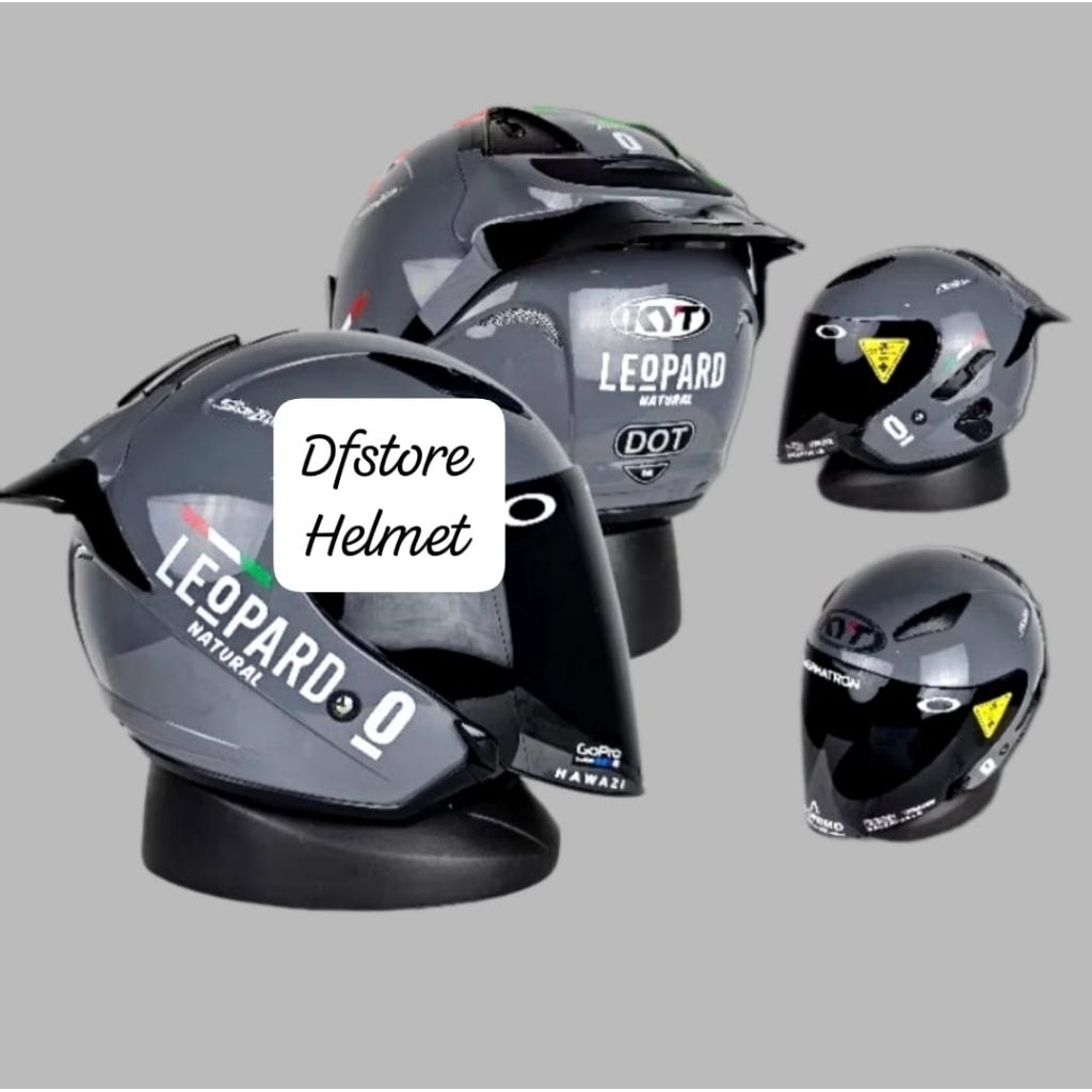 Helm KYT Galaxy Flat R Black Doft Original Leopard SNI