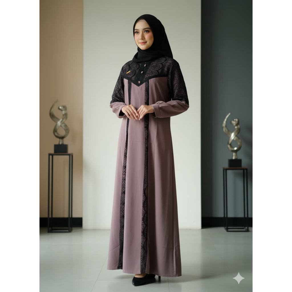 Mindy DRES gamis burkat gamis kombinasi gamis terbaru Sabrina dress gamis sabrina