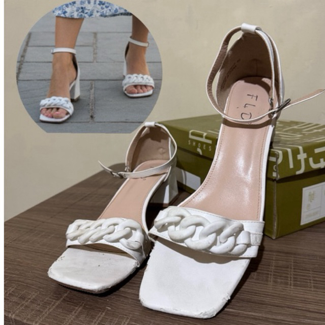 FLADEO Sepatu Hak Tahu Putih Wanita Wedges Heels Heel White Off Broken Murah Denpasar Instant Bali S