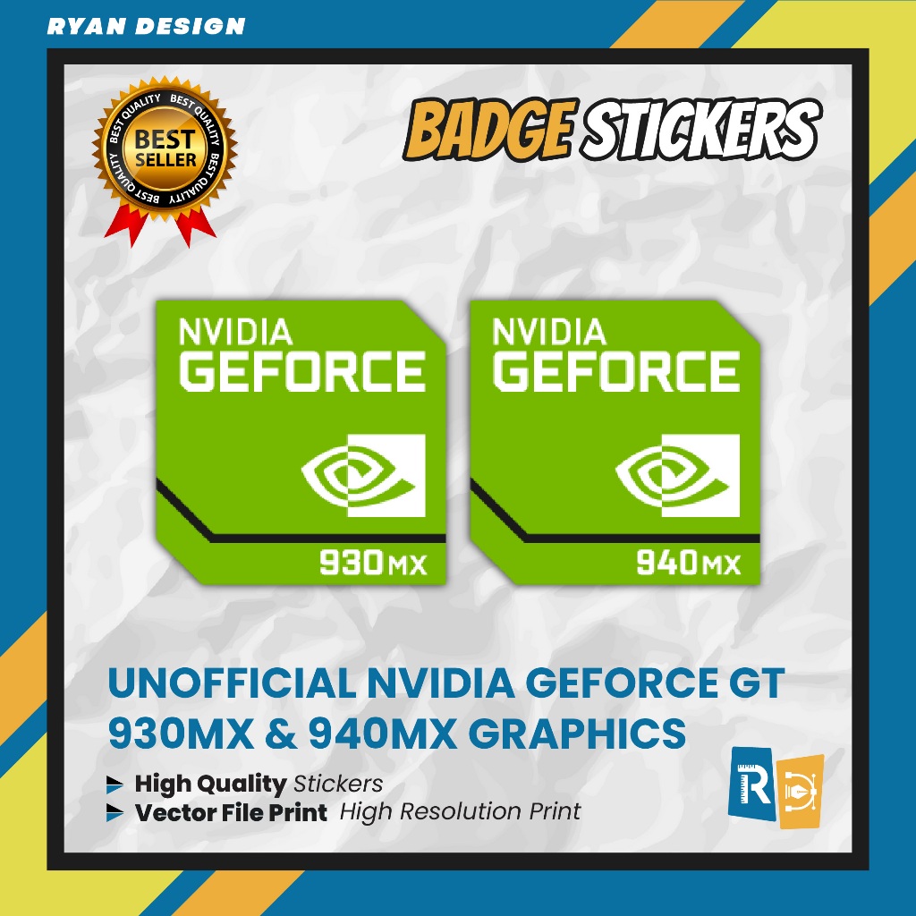Sticker Logo Nvidia Geforce 940 MX Geforce 930 MX Sticker Badge Graphics Card (Unofficial)