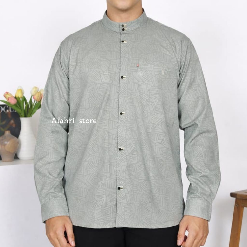 kemeja koko sultan pria terbaru motif ethnic embos