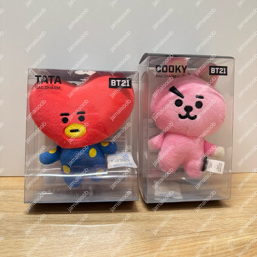 [READY] OFFICIAL LINE FRIENDS BT21 TATA & COOKY BAG CHARM BTS TAEHYUNG V JUNGKOOK DOLL
