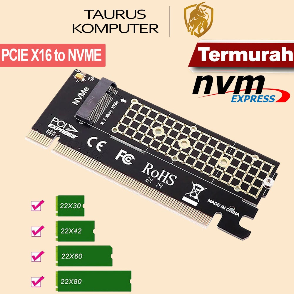 ADAPTER SSD M.2 NVME TO PCIE X16 M2 NVME TO PCIE 16x TO M.2 M KEY NVME PCIE KONVERTER FULL SPEED