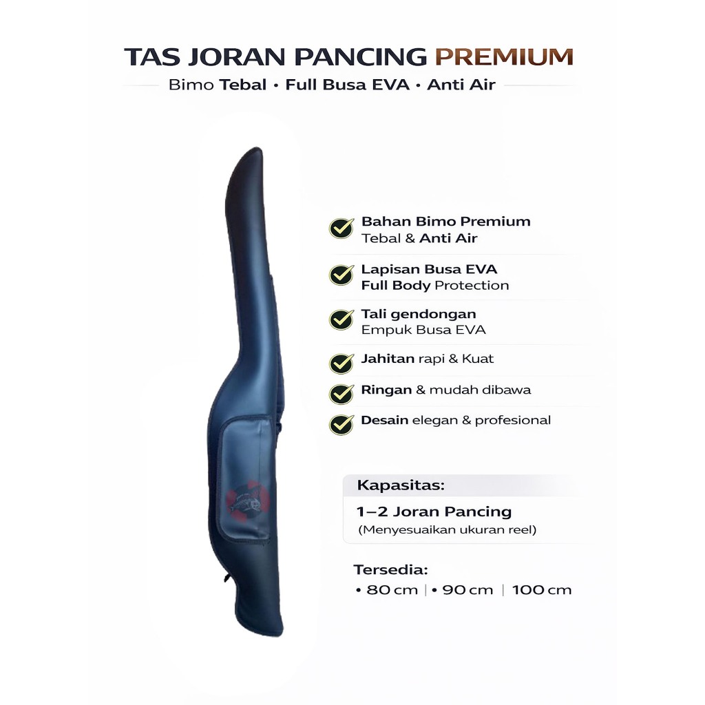 Tas Joran Pancing Anti Air Bimo Tebal – Sarung Joran Pancing Strong & Elegan – Tas Pancing Portable 