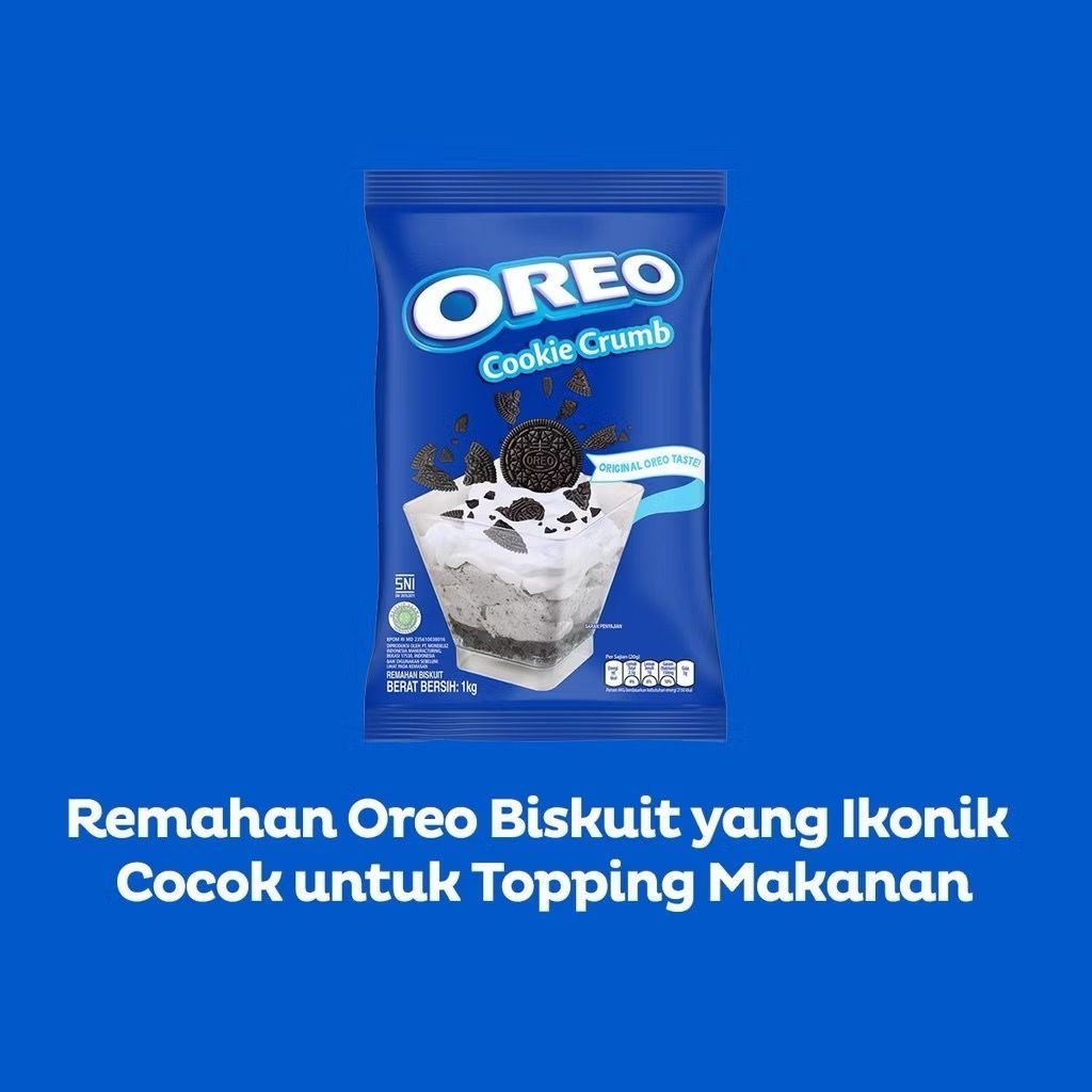 Oreo Crumb Cookie 1 KG - Bubuk Kasar Biskuit Asli, Tanpa Krim, Cocok untuk Toping