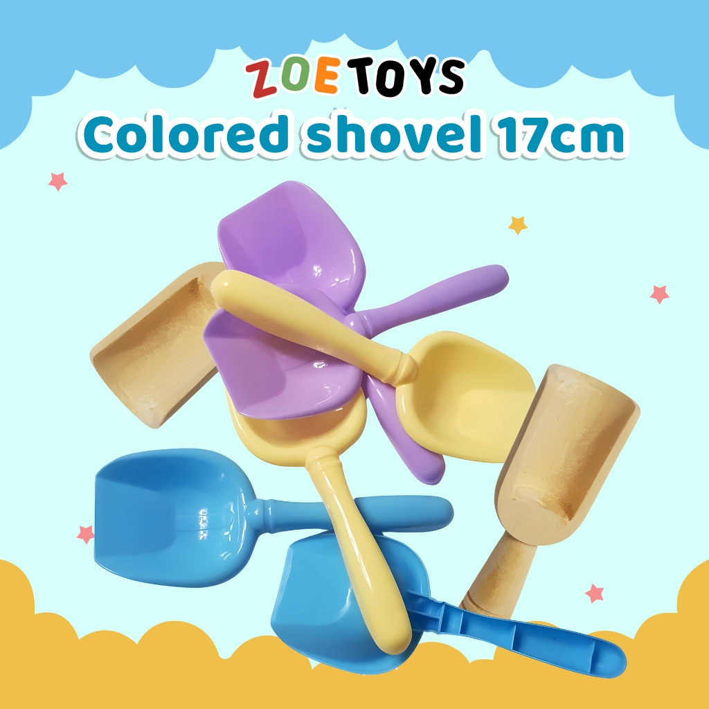 Zoetoys Colored Shovel 17cm | Sekop Pasir Anak | Sekop Mainan Pantai | Sekop Plastik Anak | Mainan O