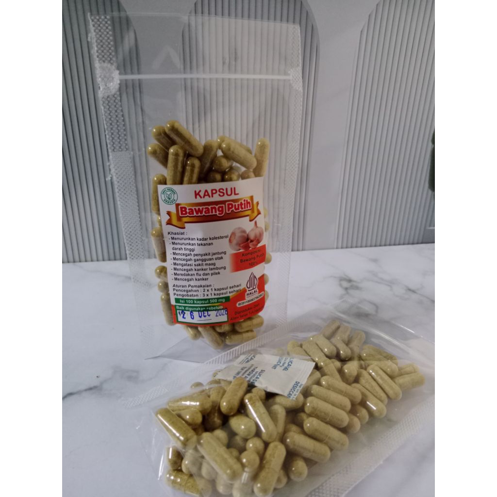 bawang putih kapsul 100butir/kapsul bawang putih 1pack isi 100butir