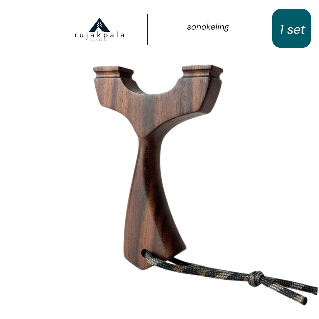 ketapel kayu sonokeling bengkok - goat slingshot full set kompetisi