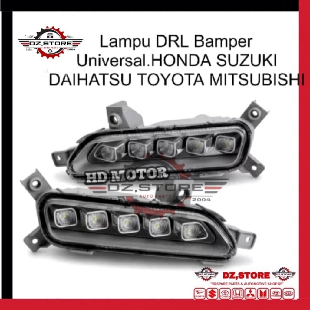 LAMPU DRL MOBIL UNIVERSAL / DRL MOBIL PUTIH / LAMPU DRL BAMPER GRIL MOBIL - WULING HONDA TOYOTA DAIH