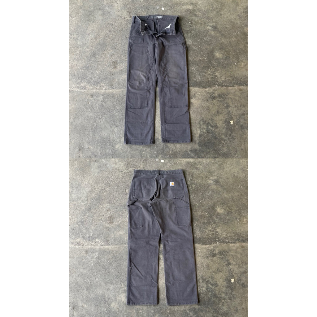c*rhart double knee pants charcoal preloved second