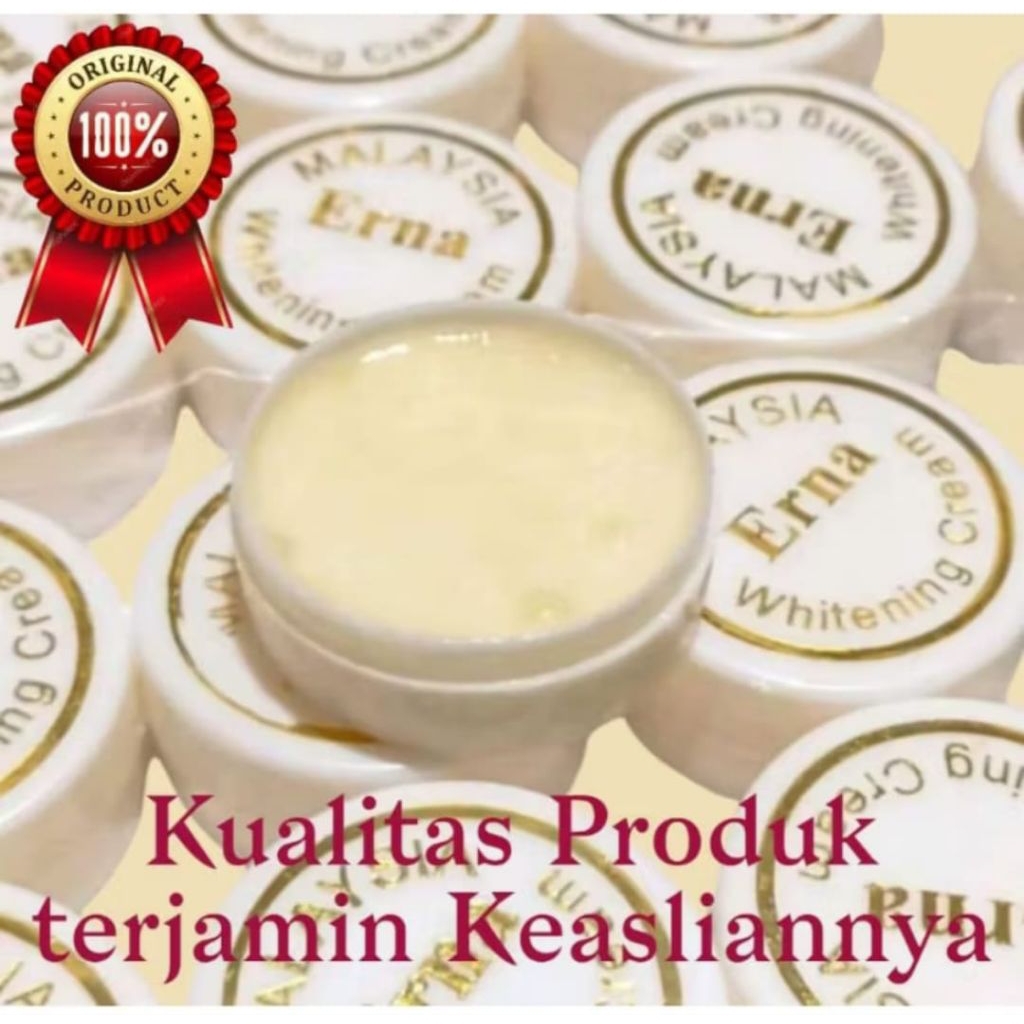 ECER Cream ERNA Malaysia Whitening Original Mencerahkan dan Melembabkan Kulit Wajah Kualitas Produk 