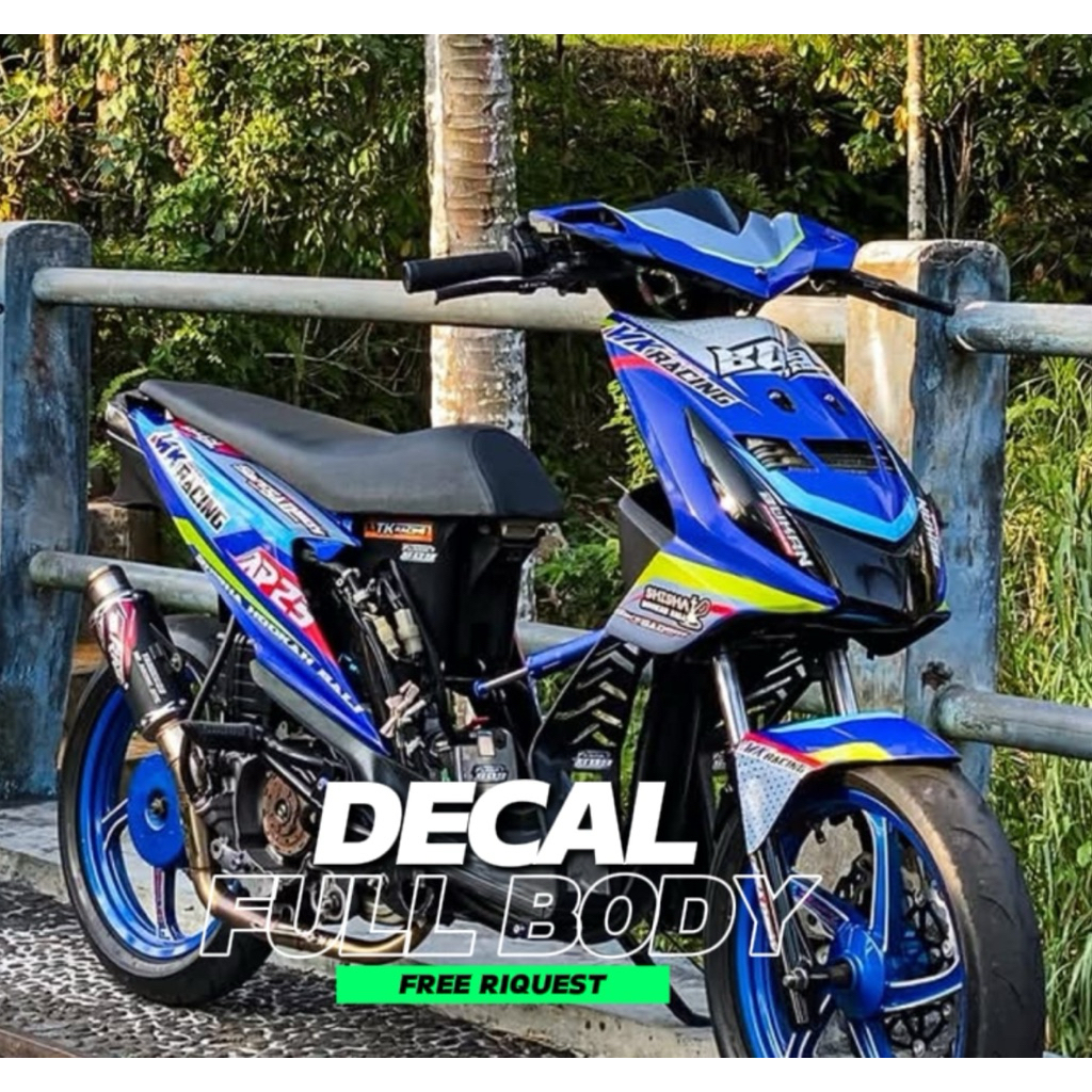 Decal Striping Stiker Full Bodiy Beat Karbu Old  Road Race Racing Custom Riquest Nama Nomor Sponsor 