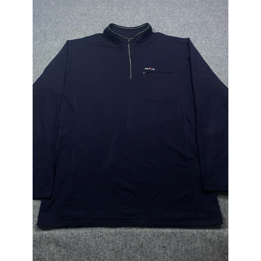 KAOS OUTDOOR HALF ZIPPER CAKEP PRAUS HITAM SIZE XL