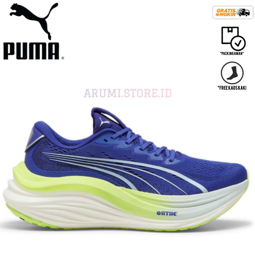 SEPATU LARI PUMA MAGMAX NITRO BLUE/WHITE/GREEN