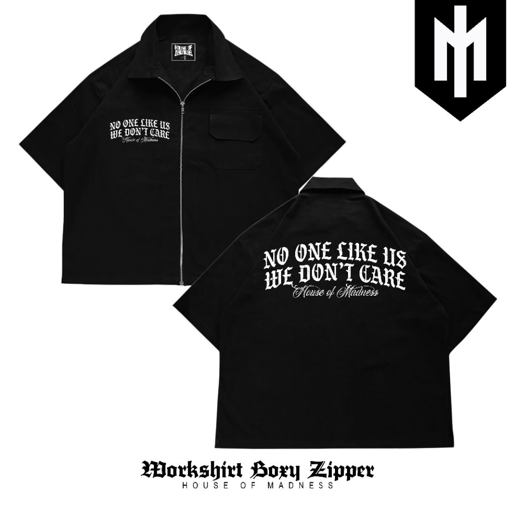 Workshirt BOXY ZIPPER House of Madness NOLU – Kemeja Kerja Streetwear Premium Oversize
