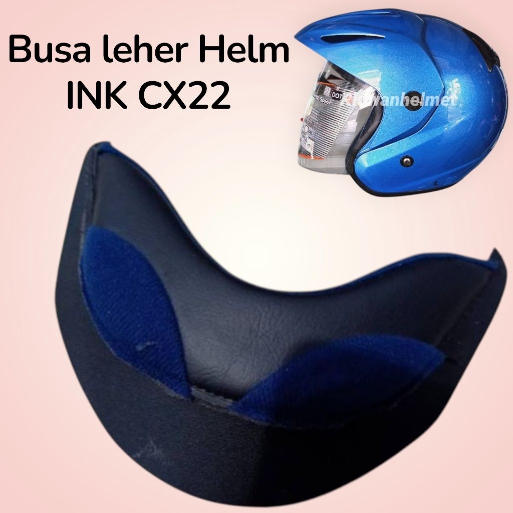 Busa Leher Helm INK CX22 Warna Biru Navy dan Hitam Bantalan CX 22