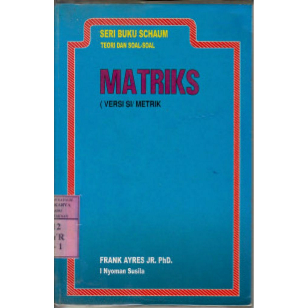 Seri buku schaum matriks frank ayres