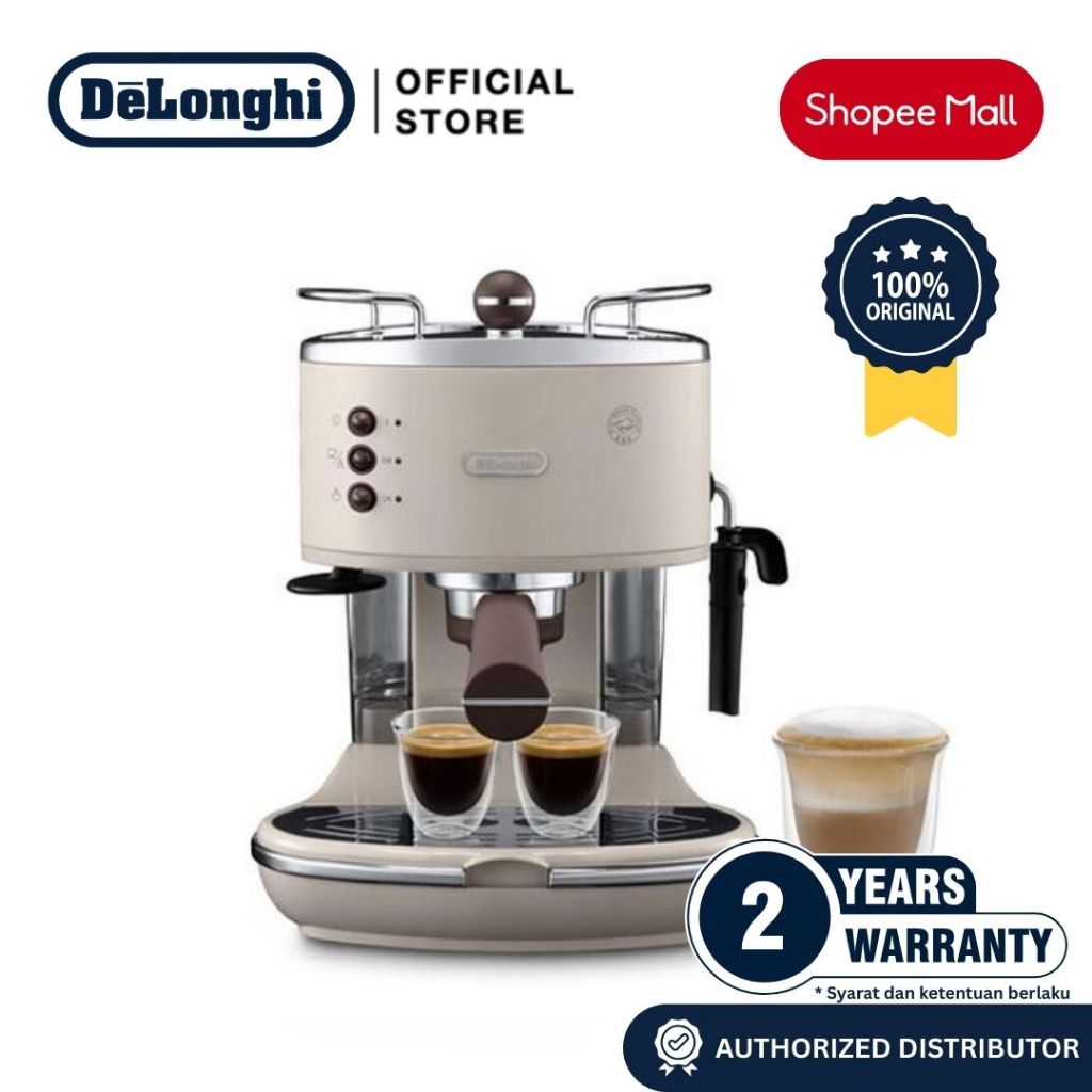 DeLonghi ECOV311.BG Icona Vintage Espresso Machine Beige - Mesin Kopi Espresso