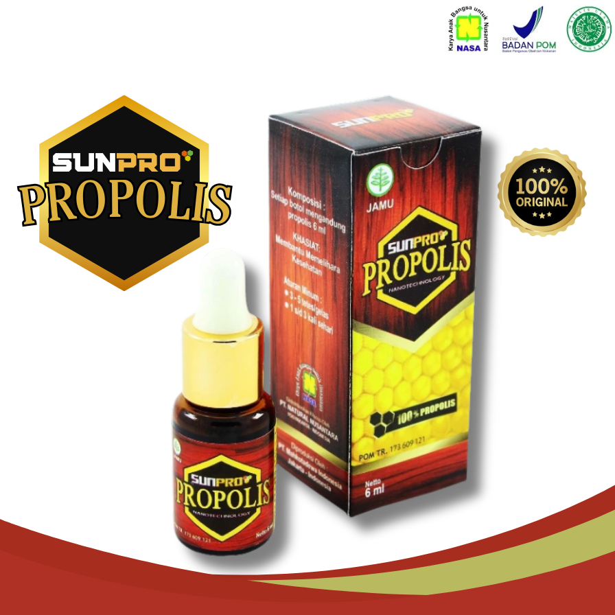 SUNPRO - NanoPROPOLIS NASA ORIGINAL, OBAT AMANDEL, OBAT BATUK PILEK HERBAL, OBAT ALERGI, OBAT LUKA