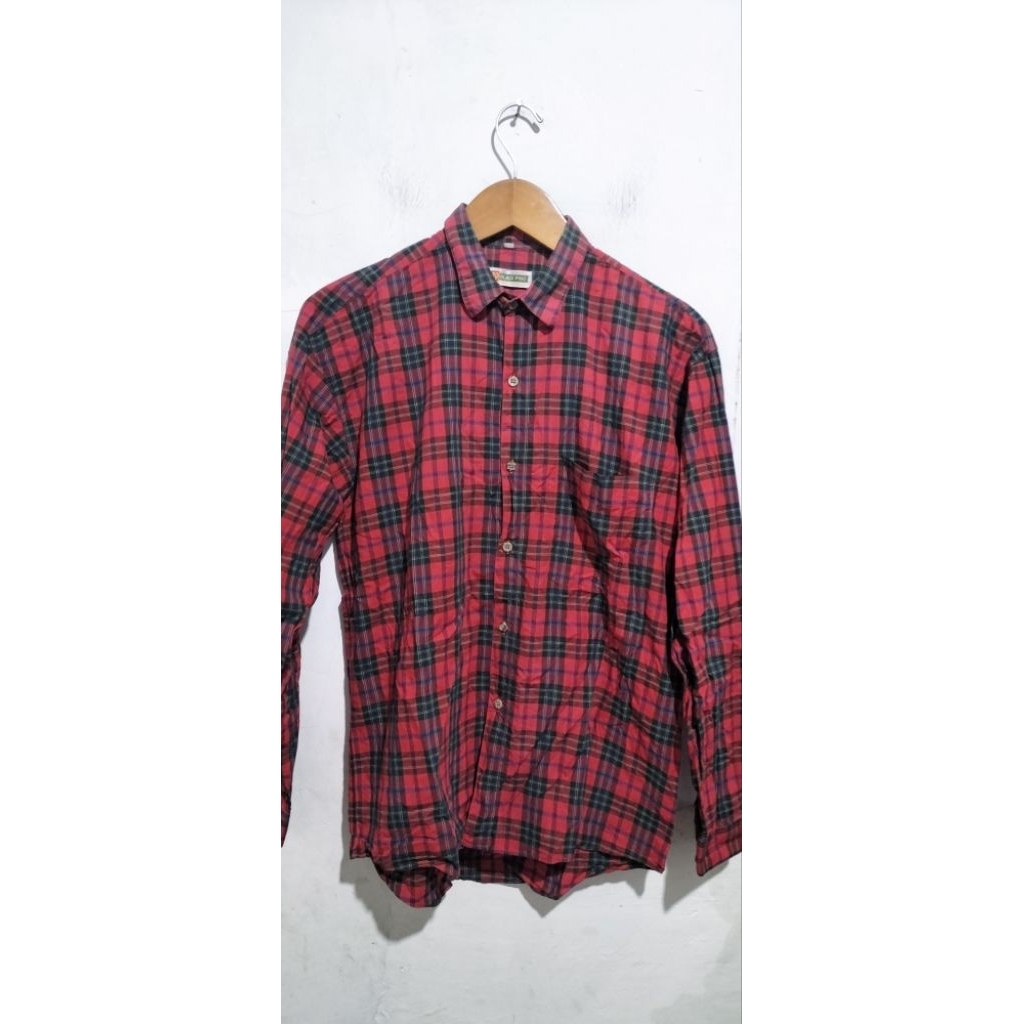 Atasan Baju Kemeja Kotak Pria Black Pino Keren