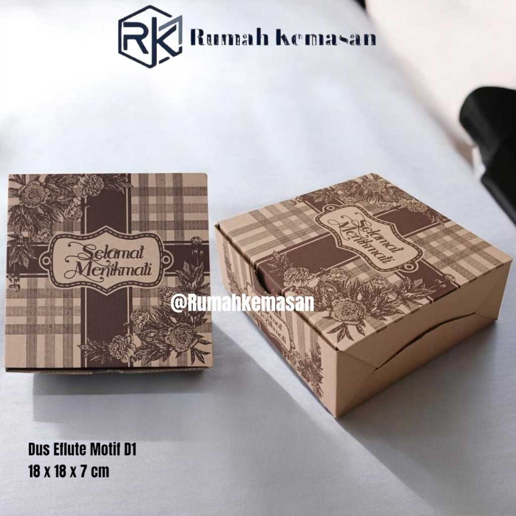 Dus Kotak Motif 18 x 18 x 7 | Dus Kotak E - Fluet Motif 50 Pcs / Pack  | Dus Kotak Hajatan |
