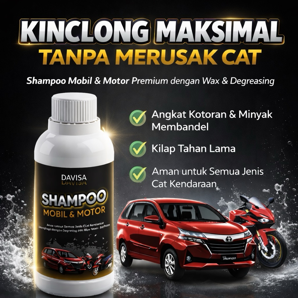 Shampo Motor Doff Matte Coating Nano Ceramic Snow Wash