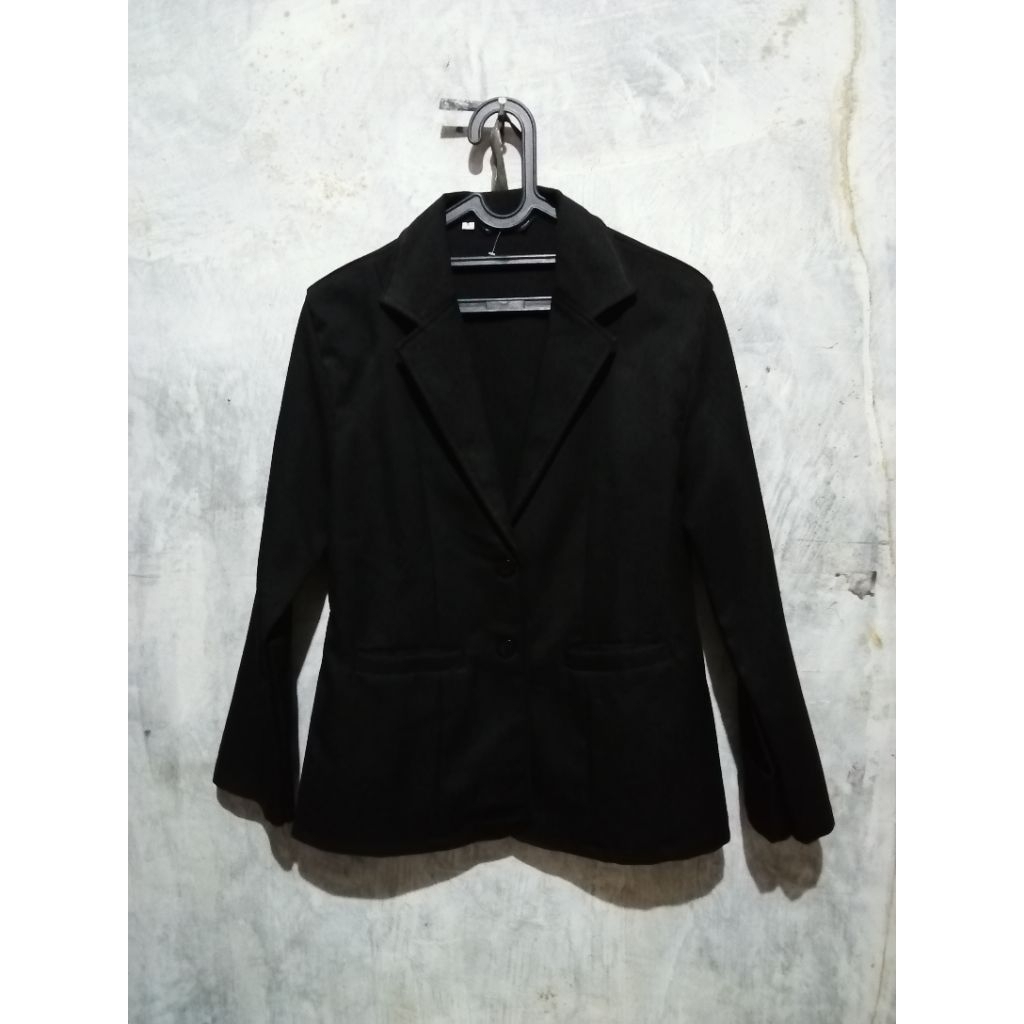 [Preloved] Blazer Jumbo Hitam Wanita | Blazer Kerja Kantor Formal