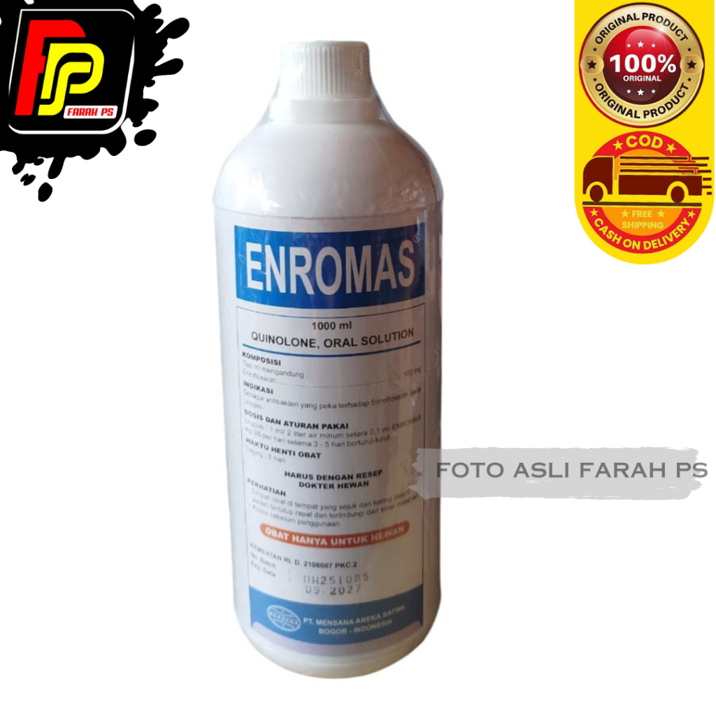 Enromas 1 Liter Obat Ayam Diare CRD Snot Cholera Diare Pilek Mycoplasma