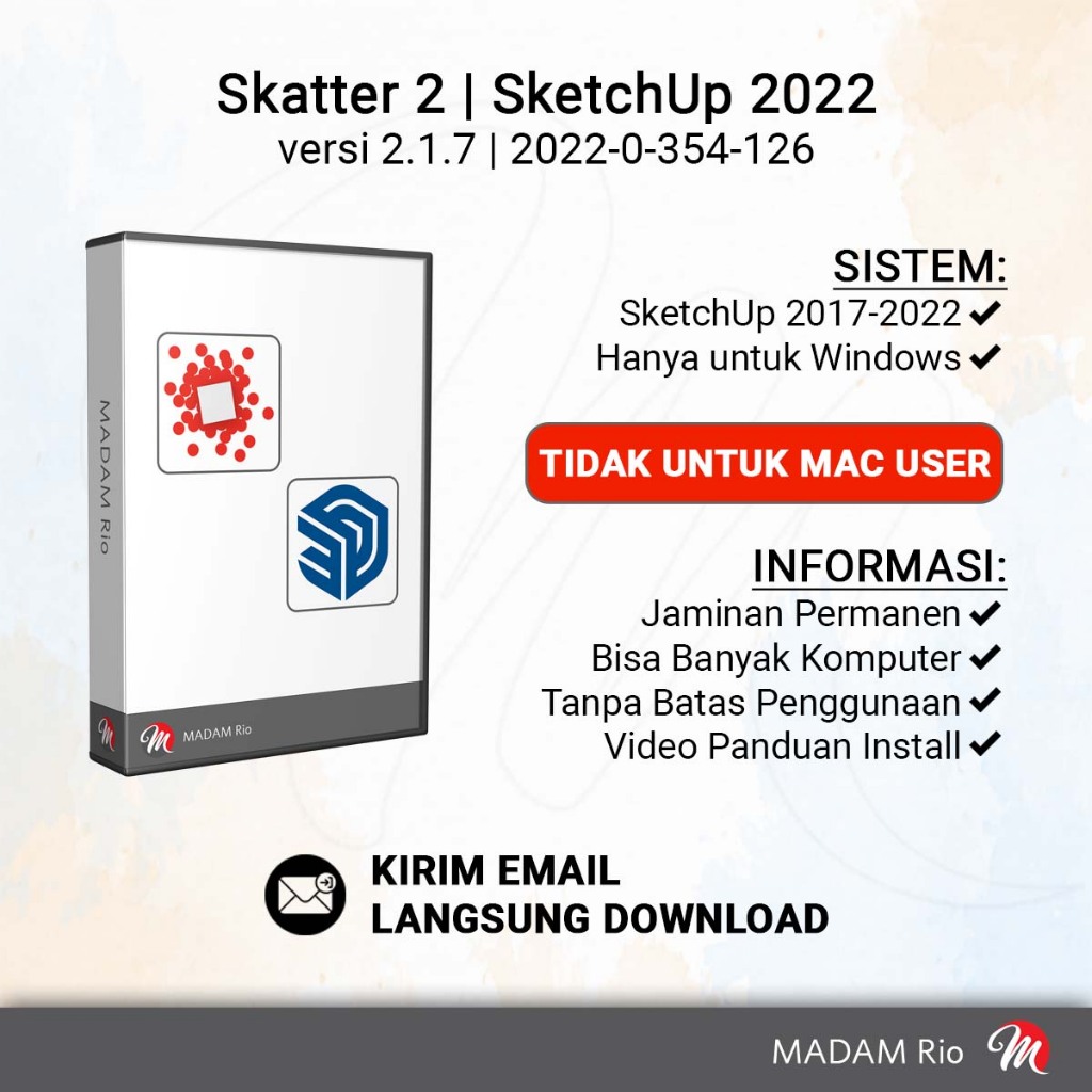 Plugin Skatter 2 SketchUp 2022 WIN Full Versi Permanen