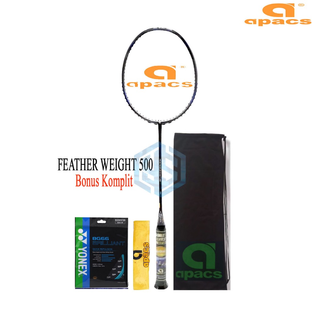 Raket Badminton Apacs Feather Weight 500 Bonus Komplit Apacs Feather Weight 500