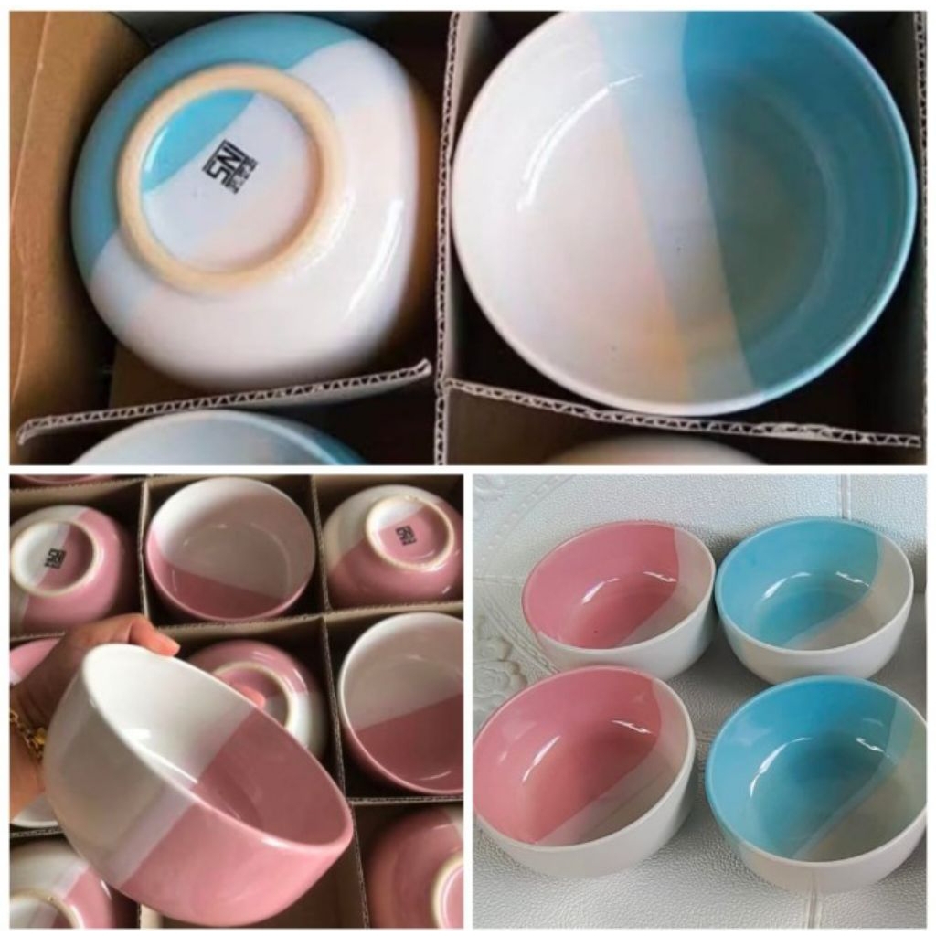 Mangkok Keramik Warna Two Tone kaibon